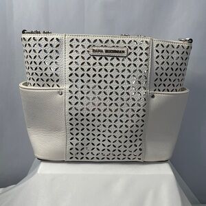 Dana Buchman White Laser-Cut Tote Bag
